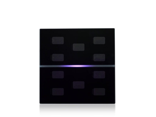 KNX push sensor cover GLASSPAD Line 10-speed, Double, Custom – black