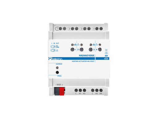 KNX heating actuator 4-way, 4 binary inputs