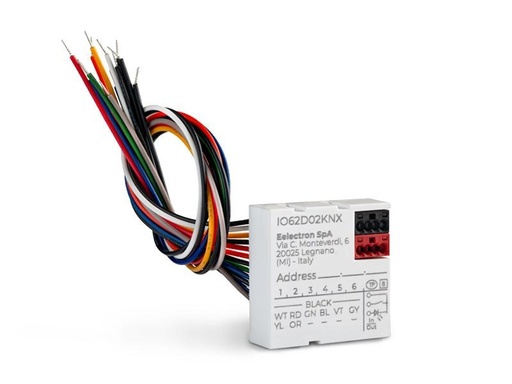 KNX push-button interface 6-way, 2 LED outputs