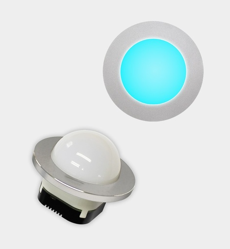 KNX-LED4-ARx-H - KNX RGB and Amber LED Light, Round Aluminum Front, Half-Bulb Diffuser