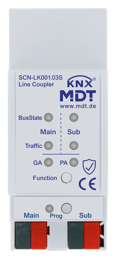 KNX Line Coupler with Data Secure and proxy function, 2 SU MDRC