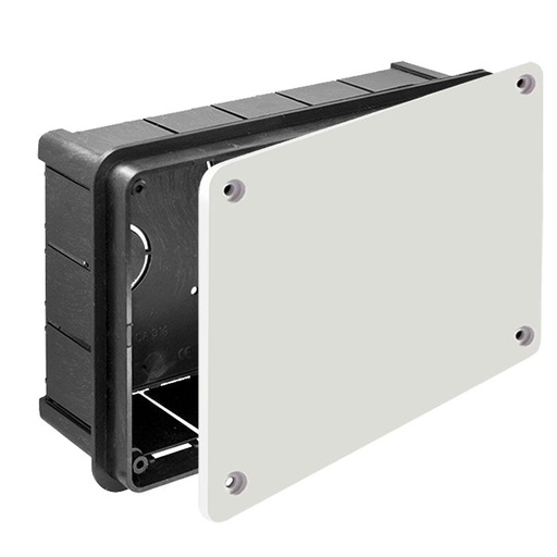 Wall-mount box for solid walls, 200 x 130 x 60 mm, incl. cover
