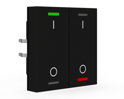 KNX Push Button Lite 55 2 gang, RGBW, switch, with temperature sensor, Black matt