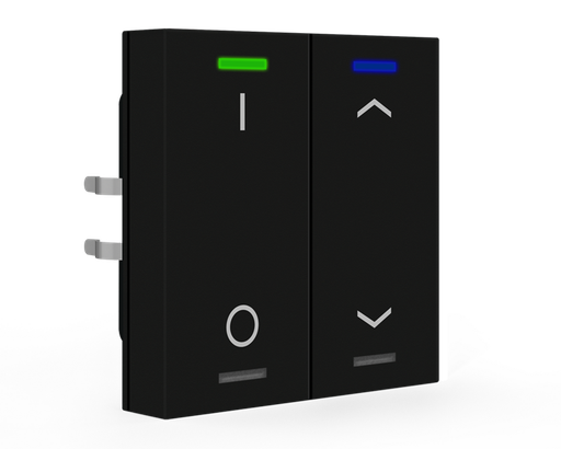 KNX Push Button Lite 55 2 gang, RGBW, switch and blinds, Black matt