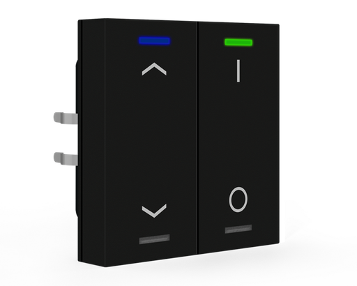 KNX Push Button Lite 55 2 gang, RGBW, blinds and switch, Black matt