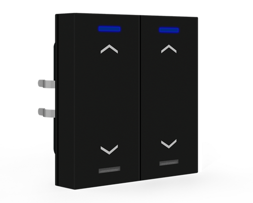 KNX Push Button Lite 55 2 gang, RGBW, blinds, Black matt