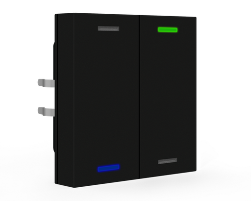 KNX Push Button Lite 55 2 gang, RGBW, neutral, Black matt