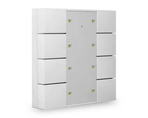 KNX Push Button Plus 55 8 gang, White glossy finish