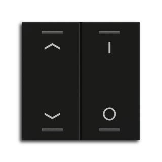 Rocker for the KNX Push Button Light 55 2 gang, Black matt, blinds and switch