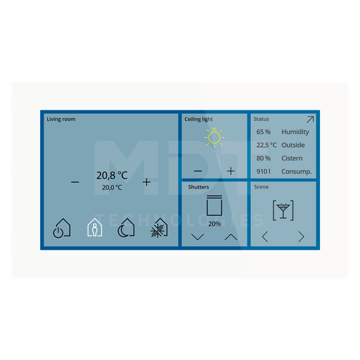 KNX Glass Touch Smart 6 inch, KNX Data Secure, white