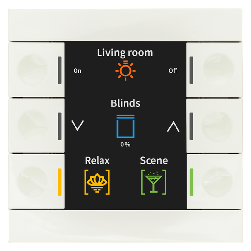 KNX Push Button Smart 86 with colour display, Plastic, White glossy finish