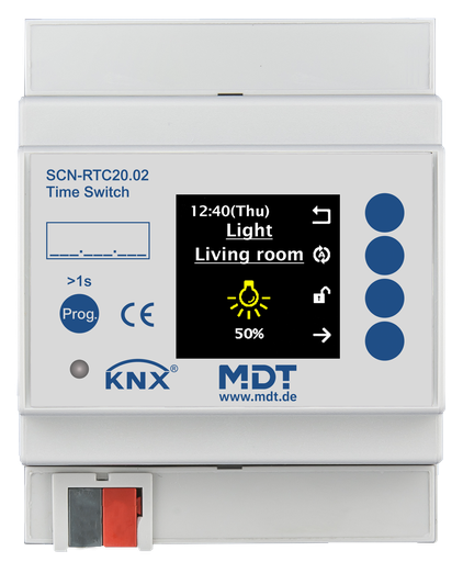 KNX Time Switch 20-channel with active colour display, 4 SU MDRC