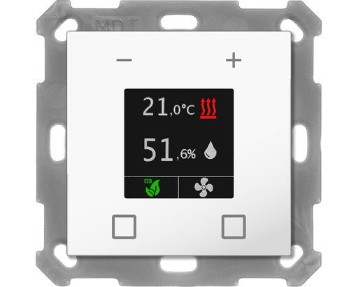 KNX Room Temperature Extension Unit Smart 55, White glossy finish