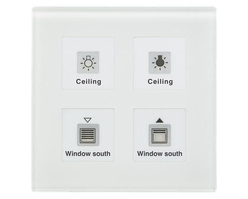 KNX Glass Push Button Plus 4 gang, White