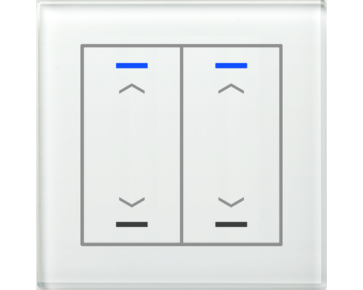 KNX Glass Push Button II Lite 2 gang, RGBW, blinds, White