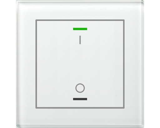 KNX Glass Push Button II Lite 1 gang, RGBW, switch, with temperature sensor, White