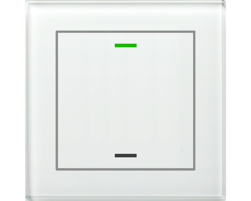 KNX Glass Push Button II Lite 1 gang, RGBW, neutral, with temperature sensor, White