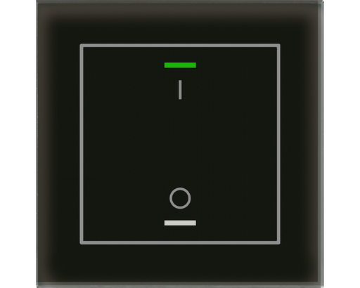 KNX Glass Push Button II Lite 1 gang, RGBW, switch, with temperature sensor, Black