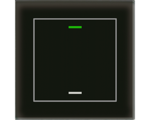 KNX Glass Push Button II Lite 1 gang, RGBW, neutral, with temperature sensor, Black