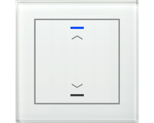 KNX Glass Push Button II Lite 1 gang, RGBW, blinds, White