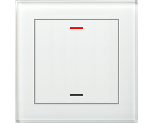 KNX Glass Push Button II Lite 1 gang, RGBW, neutral, White