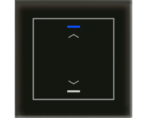 KNX Glass Push Button II Lite 1 gang, RGBW, blinds, Black
