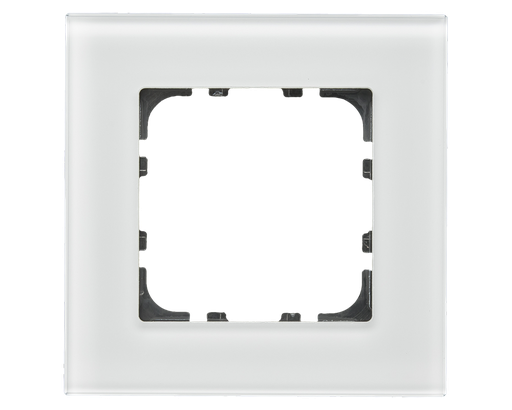 Glass frame 1 gang, for 55 mm systems, White