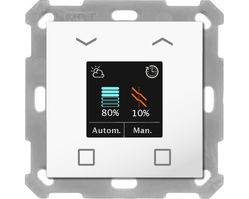 KNX Shutter Push-button Smart 55 4 gang, with colour display, White glossy finish