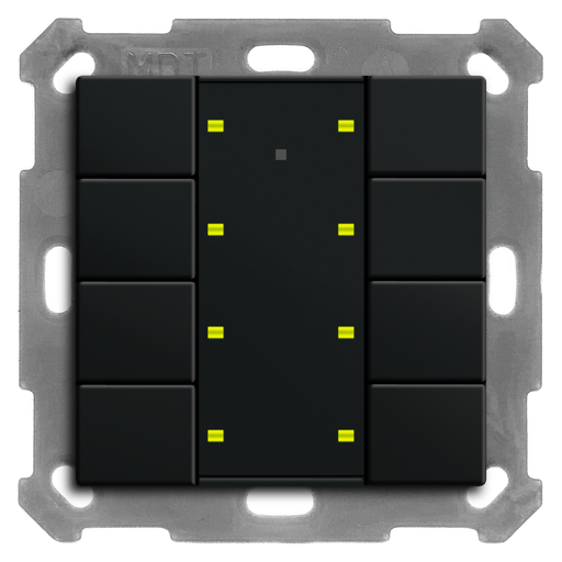 KNX Push Button Plus 55 8 gang, Black matt finish