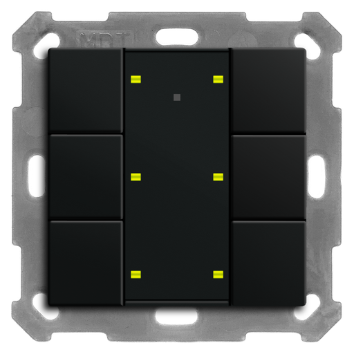 KNX Push Button Plus 55 6 gang, Black matt finish
