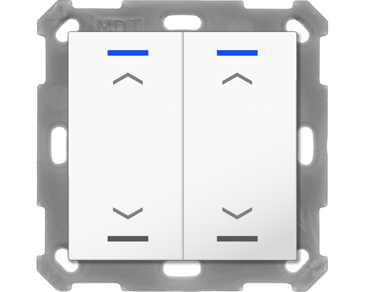 KNX Push Button Lite 55 2 gang, RGBW, blinds, White glossy finish