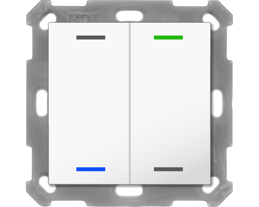 KNX Push Button Lite 55 2 gang, RGBW, neutral, White glossy finish