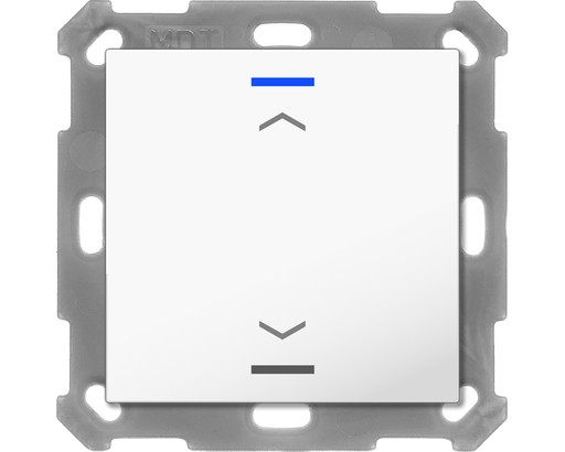 KNX Push Button Lite 55 1 gang, RGBW, blinds, White glossy finish