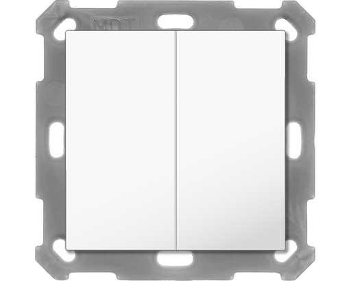 KNX Push Button Lite 55 Basic 2 gang, neutral, White glossy finish